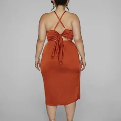 Fashion To Figure Calista Side Ruched Midi Skirt -Pleasures SHOP x 8676f4d2 6a53 4b89 8881 06447a13ac6c