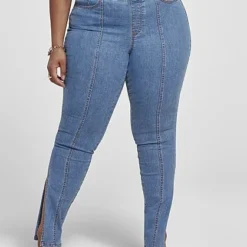 Fashion To Figure High Rise Medium Blue Wash Jeggings With Side Slits - Short Inseam -Pleasures SHOP x 86c56a99 1665 4afd a1a0 cd5255945b12