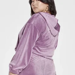 Fashion To Figure Ruby Velour Butterfly Rhinestone Hoodie