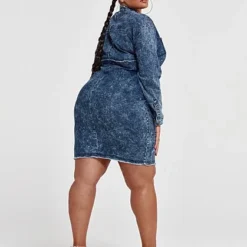 Fashion To Figure Marisa Tie Waist Denim Dress -Pleasures SHOP x 878172b4 dc18 4f2a 8ad1 646c04c8354d