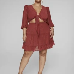 Fashion To Figure Mackenzie Tie Front Flare Dress 5 Fashion To Figure Mackenzie Tie Front Flare Dress -Pleasures SHOP x 87a08cae 8485 4664 94a6 02b0a50d835e