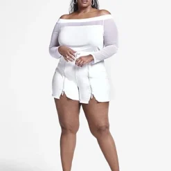 Fashion To Figure Rhinestone Zip Shorts