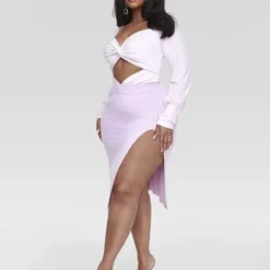 Fashion To Figure Iris Cable Knit Midi Sweater Skirt