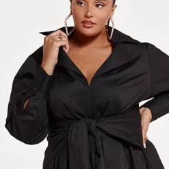 Fashion To Figure Anita Tie Front Shirt Dress 9 Fashion To Figure Anita Tie Front Shirt Dress -Pleasures SHOP x 88f98cc8 83a7 40dc 82b3 3fe2a48c0a2a