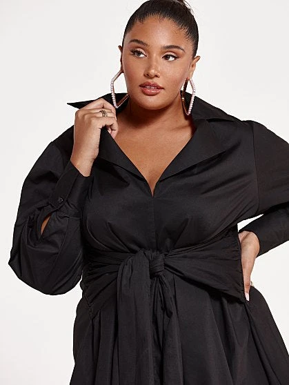 Fashion To Figure Anita Tie Front Shirt Dress 5 Fashion To Figure Anita Tie Front Shirt Dress - Image 5