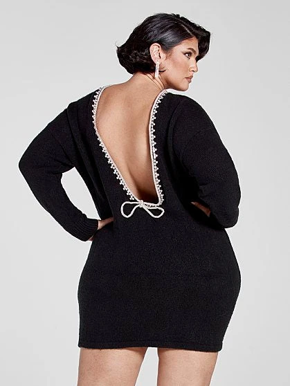 Fashion To Figure Adriana Rhinestone Back Sweater Dress 6 Fashion To Figure Adriana Rhinestone Back Sweater Dress - Image 6