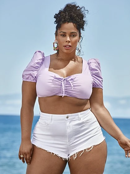 Fashion To Figure 'Invaluable Assets' Denim Shorts - Tabria Majors X FTF 3 Fashion To Figure 'Invaluable Assets' Denim Shorts - Tabria Majors X FTF - Image 3