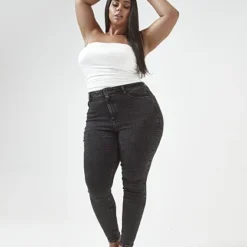 Fashion To Figure Black High Rise Super Skinny Jeans - Tall Inseam -Pleasures SHOP x 899fe58a 67d8 4f72 94ac 8e0b9f3471a5