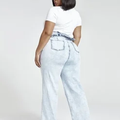 Fashion To Figure Ultra High Rise Paperbag Waist Wide Leg Jeans - Short Inseam -Pleasures SHOP x 8a02a68e ac59 4d9b 8afa 502fa26f13fd