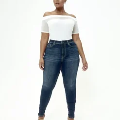 Fashion To Figure Dark Wash High Rise Super Skinny Jeans - Tall Inseam -Pleasures SHOP x 8a1f0958 cac1 495f 8f27 36d926dde7db