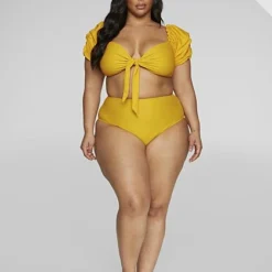 Fashion To Figure Roxy Puff Sleeve Bikini Top