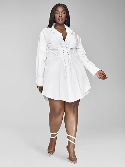 Fashion To Figure Girl Boss Corset Shirt Dress 3 Fashion To Figure Girl Boss Corset Shirt Dress - Image 3