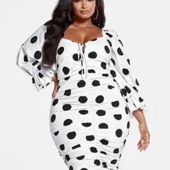 Fashion To Figure Eden Polka Dot Puff Sleeve Dress -Pleasures SHOP x 8a7b277f 95f9 4f60 985a ad6a72c59b5f