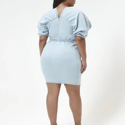 Fashion To Figure Tiffany Puff Sleeve Denim Dress