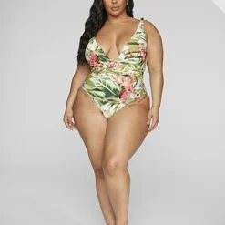 Fashion To Figure Michelle Tropical Print One-Piece Swimsuit -Pleasures SHOP x 8bb6323e e0c0 40be 948b 810997aa65bc