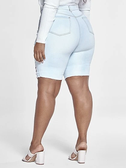 Fashion To Figure Light Wash High Rise Destructed Bermuda Shorts 5 Fashion To Figure Light Wash High Rise Destructed Bermuda Shorts - Image 5