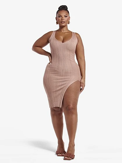 Fashion To Figure Genevieve Ribbed Knit Dress 3 Fashion To Figure Genevieve Ribbed Knit Dress - Image 3