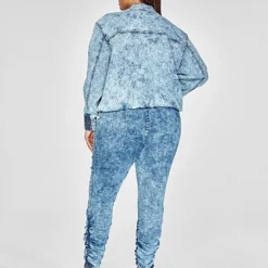 Fashion To Figure Elissa Acid Wash Denim Jacket