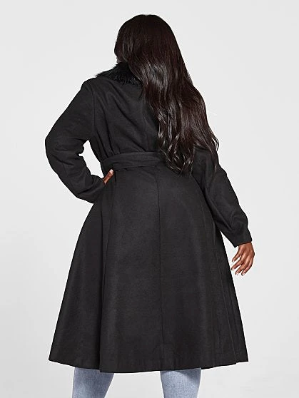 Fashion To Figure Jessenia Faux Fur Collar Long Coat 6 Fashion To Figure Jessenia Faux Fur Collar Long Coat - Image 6