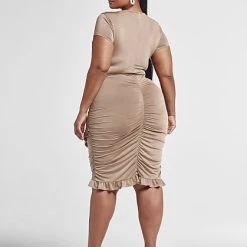 Fashion To Figure Alexandra Double Tie Front Dress With Ruffle Hem