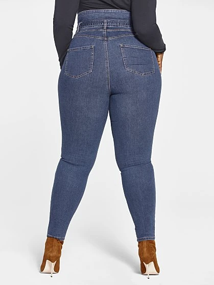Fashion To Figure Ultra High Rise Tie Front Skinny Jeans 1 Fashion To Figure Ultra High Rise Tie Front Skinny Jeans