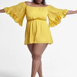 Fashion To Figure Shanice Off The Shoulder Romper -Pleasures SHOP x 90567f8f 5fff 4e6c 8f04 3877ee2011df