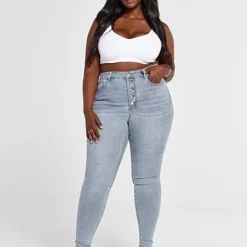 Fashion To Figure High Rise Rhinestone Button Fly Skinny Jeans - Short Inseam 9 Fashion To Figure High Rise Rhinestone Button Fly Skinny Jeans - Short Inseam -Pleasures SHOP x 90d95076 d004 43ba 9408 ccf54a61a31b