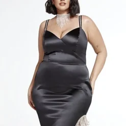 Fashion To Figure Hallie Rhinestone Trim Dress -Pleasures SHOP x 921cfa7e 2103 49f0 8fc3 d5295daae721