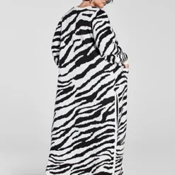 Fashion To Figure Dayana Zebra Print Long Cardigan -Pleasures SHOP x 92546f94 922c 4dec a8c0 94729d0fa8d5