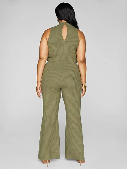 Fashion To Figure Olivia Ribbed Knit Flare Leg Jumpsuit 6 Fashion To Figure Olivia Ribbed Knit Flare Leg Jumpsuit - Image 6
