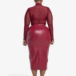 Fashion To Figure Miranda Ruched Faux Leather Skirt