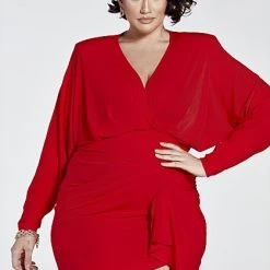 Fashion To Figure Nahla Side Gathered Draped Dress -Pleasures SHOP x 936847f2 b5ec 4a00 8c00 0139431dc4af