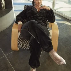 Fashion To Figure Amber Velour Jumpsuit