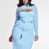 Fashion To Figure Callie Tie Waist Sweater Dress With Cutout Detail