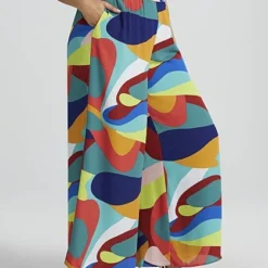 Fashion To Figure Maylea Abstract Print Wide Leg Pants