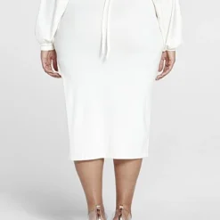 Fashion To Figure Brigitte Ribbed Knit Cutout Midi Skirt -Pleasures SHOP x 93d1fb04 dd7b 4777 af66 b7d966b4de5a