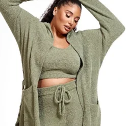 Fashion To Figure The Cuddle Cardigan In Olive -Pleasures SHOP x 93ecf880 ccdc 4aa4 86a6 aef7fa48a607
