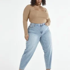 Fashion To Figure Colette Mock Neck Cutout Top -Pleasures SHOP x 940f0bc1 bbf9 4881 998f c9bca02158a3