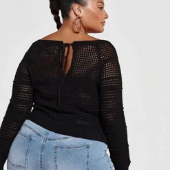 Fashion To Figure Bianca Pointelle Knit Cropped Sweater 10 Fashion To Figure Bianca Pointelle Knit Cropped Sweater -Pleasures SHOP x 95aa15bb d775 4656 8234 242e2a0fce64