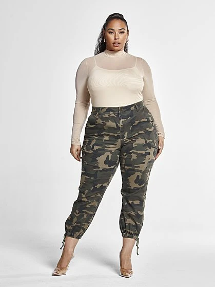 Fashion To Figure High Rise Camo Jogger Style Jeans 1 Fashion To Figure High Rise Camo Jogger Style Jeans