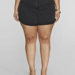 Fashion To Figure High Waisted Cuffed Denim Shorts