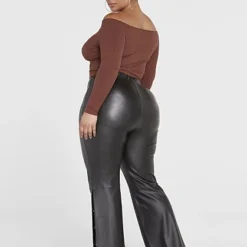 Fashion To Figure Jeannie Side Button Faux Leather Pants