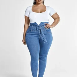 Fashion To Figure Ultra High Rise Tie Front Skinny Jeans - Tall Inseam 8 Fashion To Figure Ultra High Rise Tie Front Skinny Jeans - Tall Inseam -Pleasures SHOP x 97764b19 752b 4798 aaaa c12b64daf83d