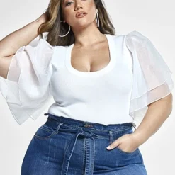 Fashion To Figure Tori Organza Sleeve Sweater -Pleasures SHOP x 97b64606 f1e7 4085 8ebb e1ed76c57c23