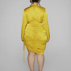 Fashion To Figure Kaley Cowl Neck Ruched Dress