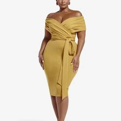 Fashion To Figure Nicole Off The Shoulder Midi Dress - FTF LAB: Nicole Simone -Pleasures SHOP x 981b9ffc 06c0 479c bc7b 5a3c761bd1f6
