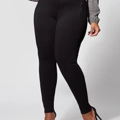 Fashion To Figure Good Form Ponte Zipper-Detail Pants -Pleasures SHOP x 982e6d43 dd99 409b b511 2cedf8e5032e