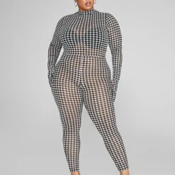 Fashion To Figure Alexis Mesh Houndstooth Catsuit -Pleasures SHOP x 987fa34e 8eab 47c8 8fb2 624e975b06d9