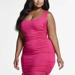 Fashion To Figure Shante Ruched Drawstring Tank Dress