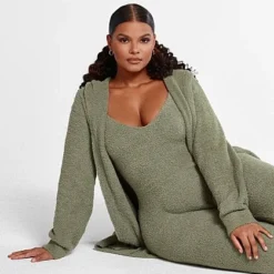Fashion To Figure The Cuddle Jumpsuit In Olive -Pleasures SHOP x 992067a6 ef1c 4919 8651 3381bea4f899